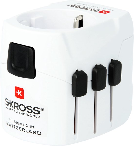 Skross Reisadapter Wereld PRO+ USB Geaard