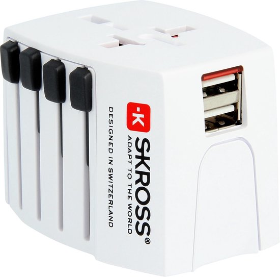 Skross World Adapter MUV USB Binnen - Wit