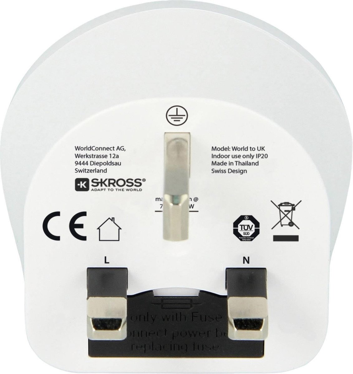 Skross Travel Adapter World-to-UK Earthed