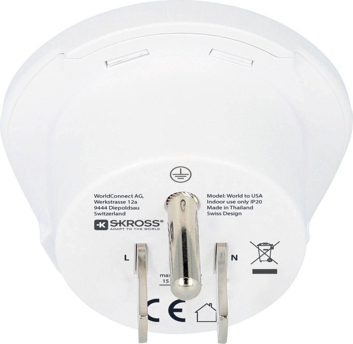 Skross Travel Adapter World-to-USA Earthed