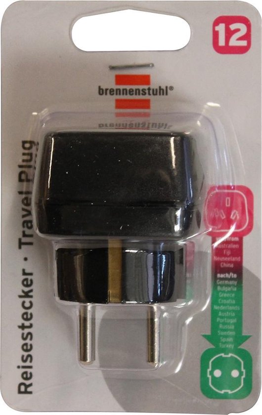 Brennenstuhl Travel Adapter Australia, China/earthed