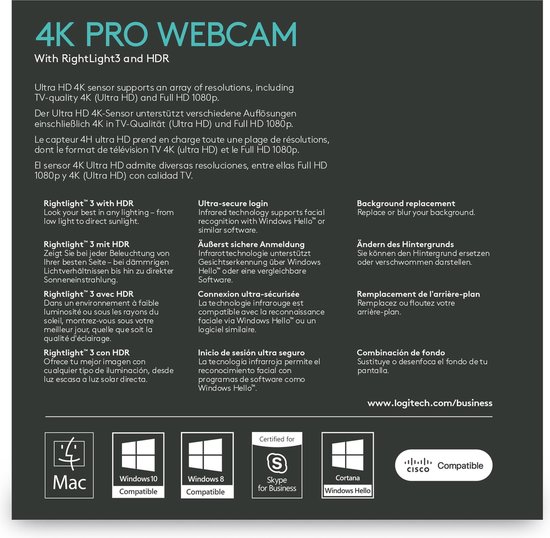 Logitech Brio Webcam - Zwart