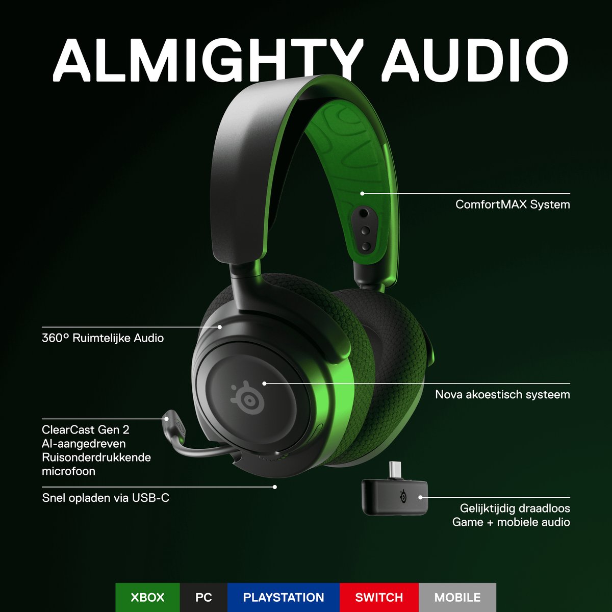 Steelseries Arctis Nova 7x Gaming Headset - Xbox Series X + S & One Zwart