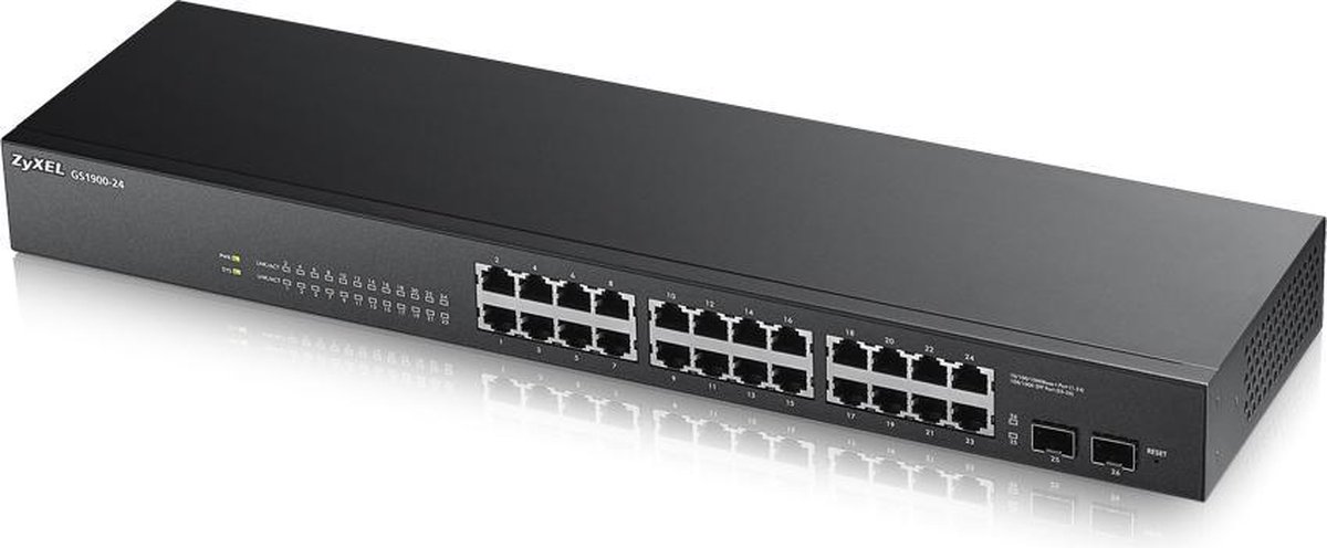 Zyxel GS1900-24 - 24-Poorten Gigabit Smart Managed Rackmount Switch - Fanless Design GS1900-24