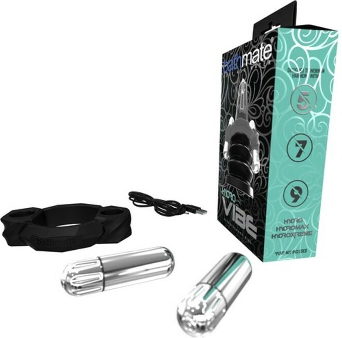 Bathmate Hydrovibe - Vibrerende ring voor Hydromax penispomp - Zwart