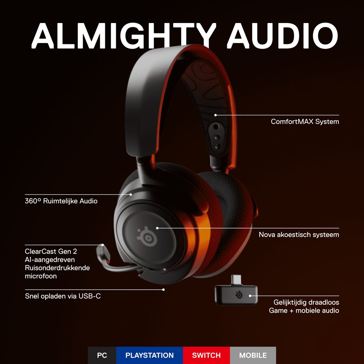 Steelseries Arctis Nova 7 Gaming Headset - Zwart