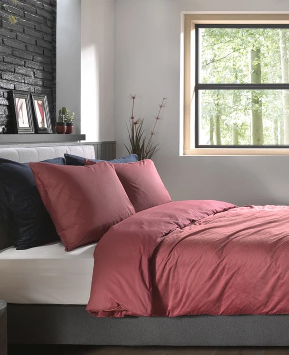 Zo Home Dekbedovertrek Velluto - 200 x 200/220 cm - Rood