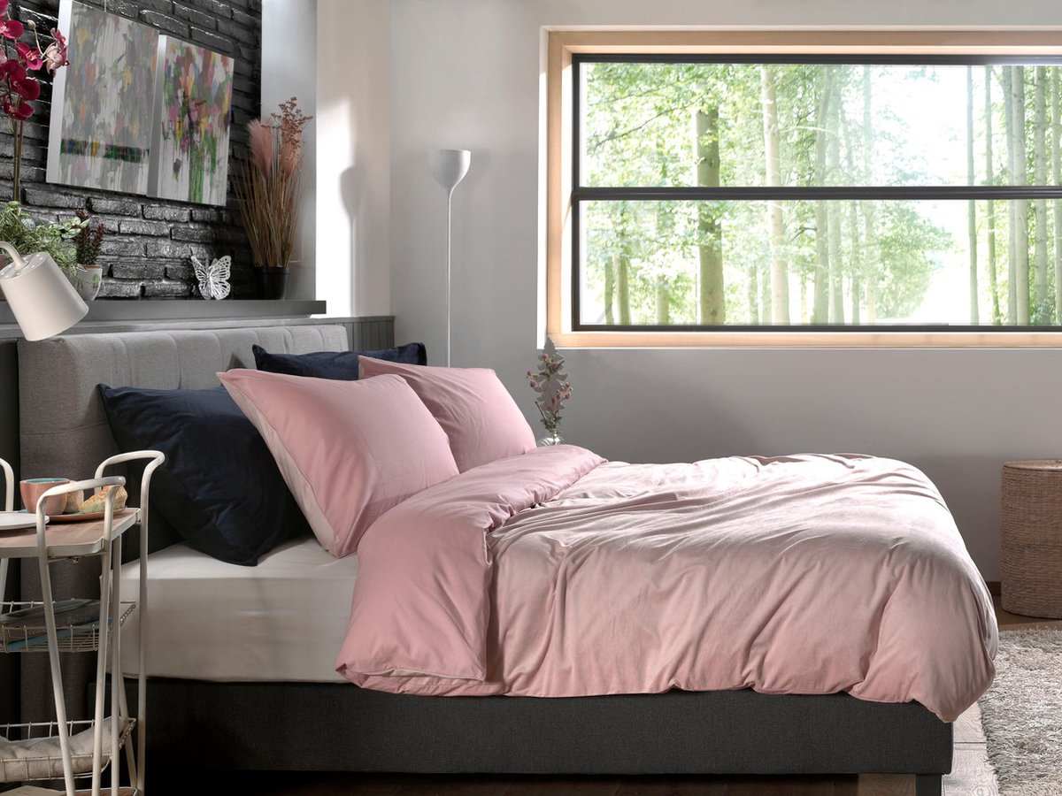 Zo Home Dekbedovertrek Velluto - 240 x 200/220 cm - Roze