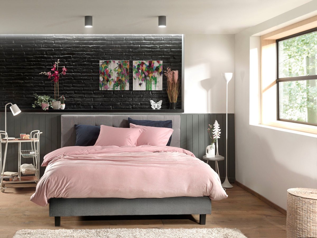 Zo Home Dekbedovertrek Velluto - 240 x 200/220 cm - Roze