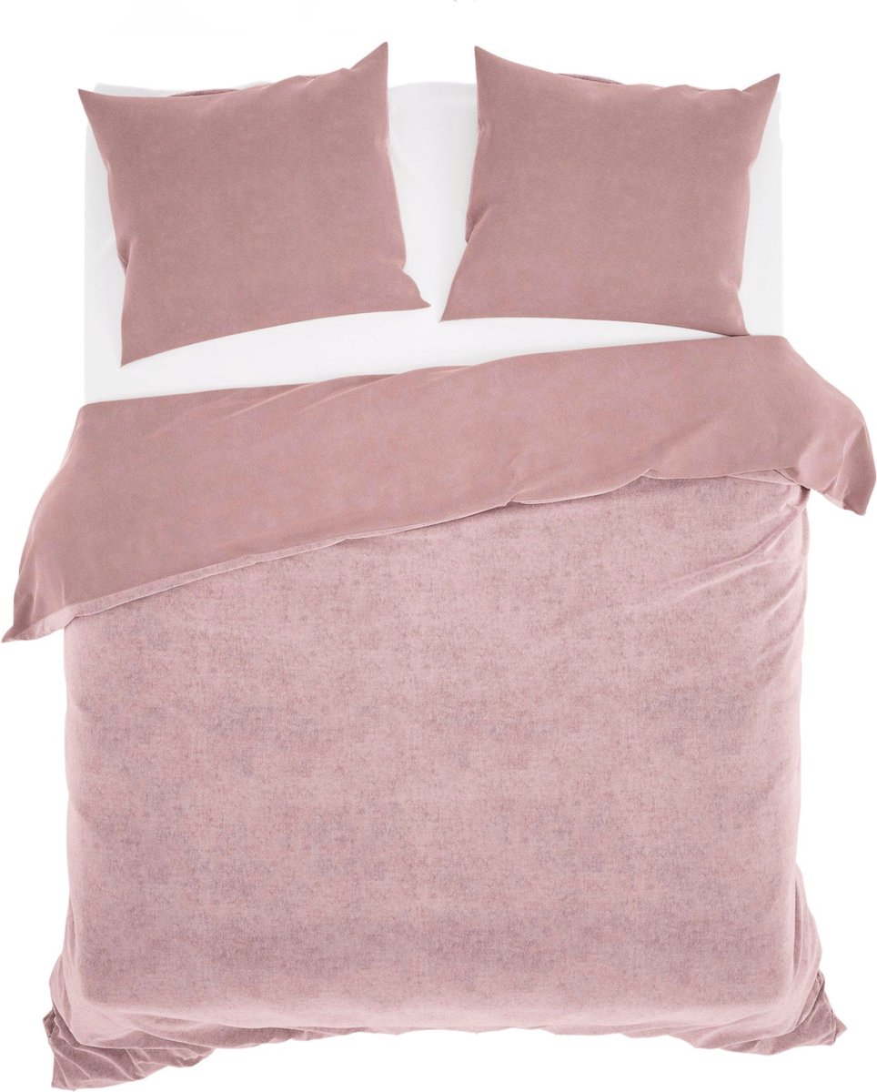 Zo Home Dekbedovertrek Velluto - 240 x 200/220 cm - Roze