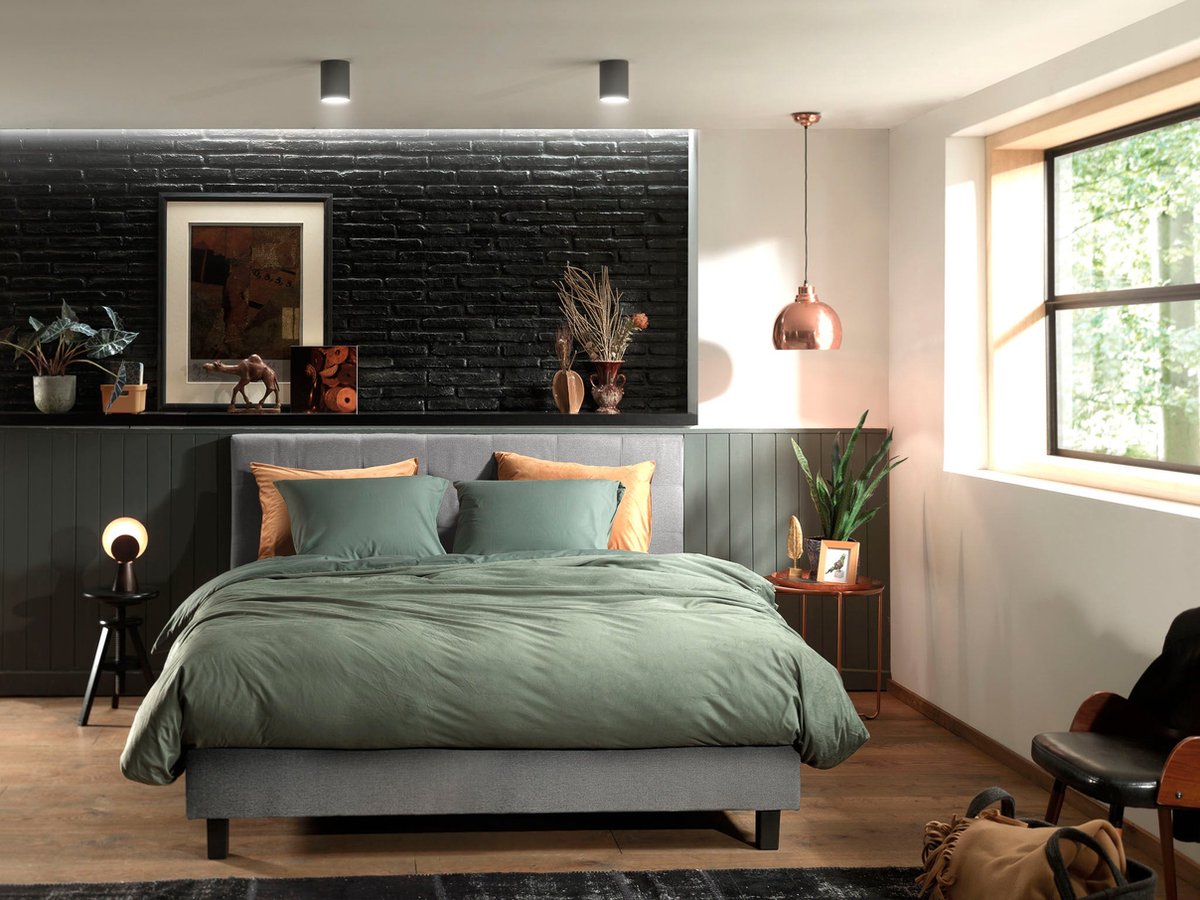 Zo Home Dekbedovertrek Velluto - 140 x 200/220 cm - Groen