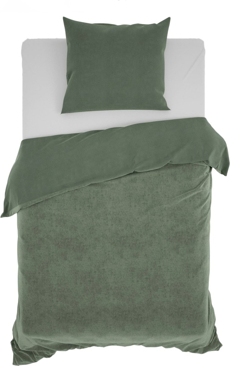 Zo Home Dekbedovertrek Velluto - 140 x 200/220 cm - Groen