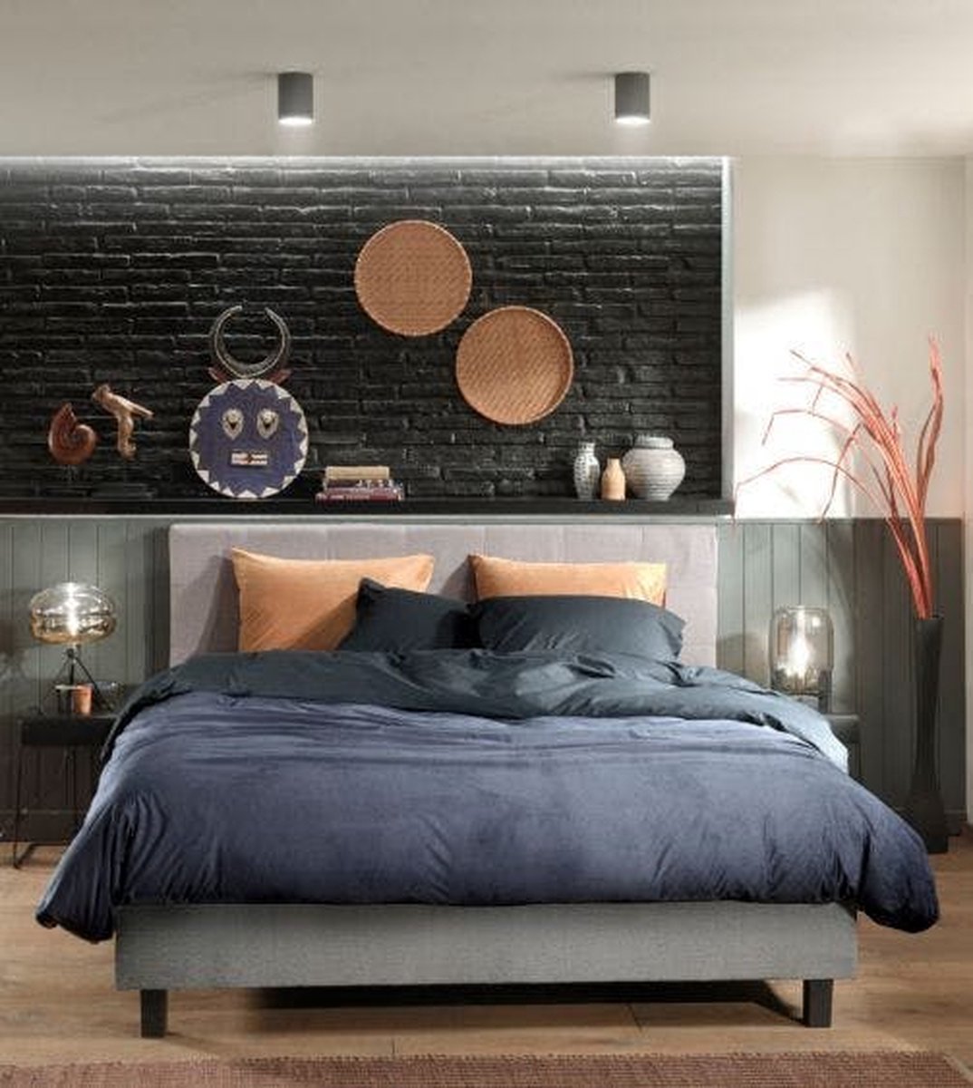 Zo Home Dekbedovertrek Velluto - 200 x 200/220 cm - Blauw