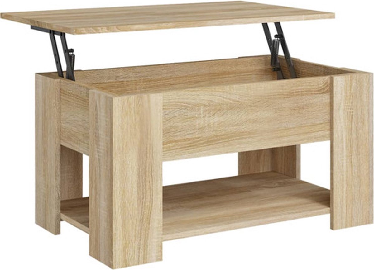 Vidaxl Salontafel 79x49x41 Cm Bewerkt Hout Sonoma Eikenkleurig - Marrón