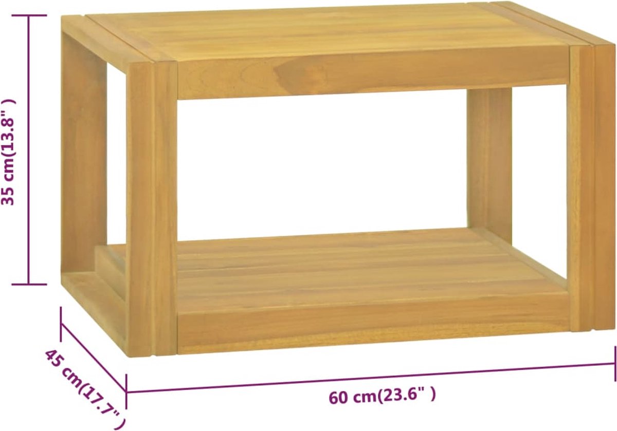 Vidaxl Badkamerwandkast 60x45x35 Cm Massief Teakhout - Bruin