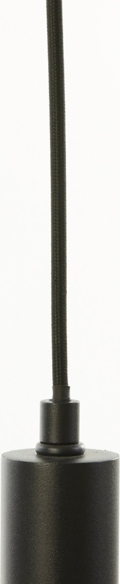 Light & Living Lekar Hanglamp 21x37 cm + smoke glas - Zwart