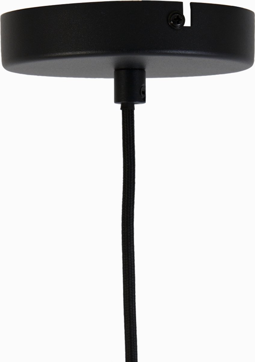 Light & Living Lekar Hanglamp 21x37 cm + smoke glas - Zwart