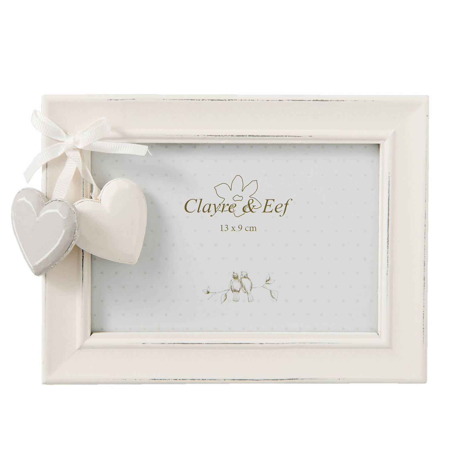 Clayre & Eef Fotolijst 16x2x12 Cm / (13x9 Cm) - Wit - Mdf