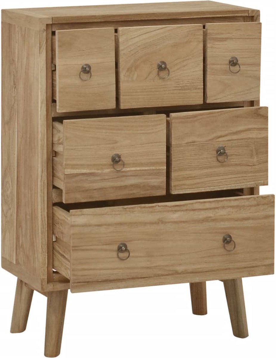 Vidaxl Ladekast 56x30x80 Cm Massief Teakhout - Bruin