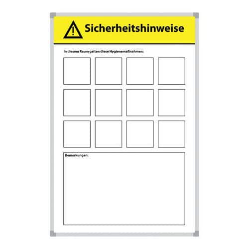 Smit Visual Set van whiteboard en magneten "houd u aan de gezondheidsvoorschriften" -