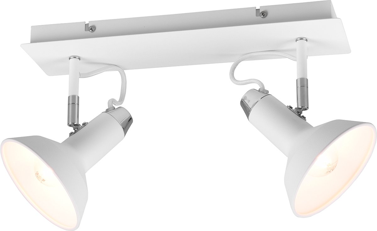 BES LED Led Plafondspot - Trion Rollo - E14 Fitting - 2-lichts - Rechthoek - Mat Wit - Aluminium