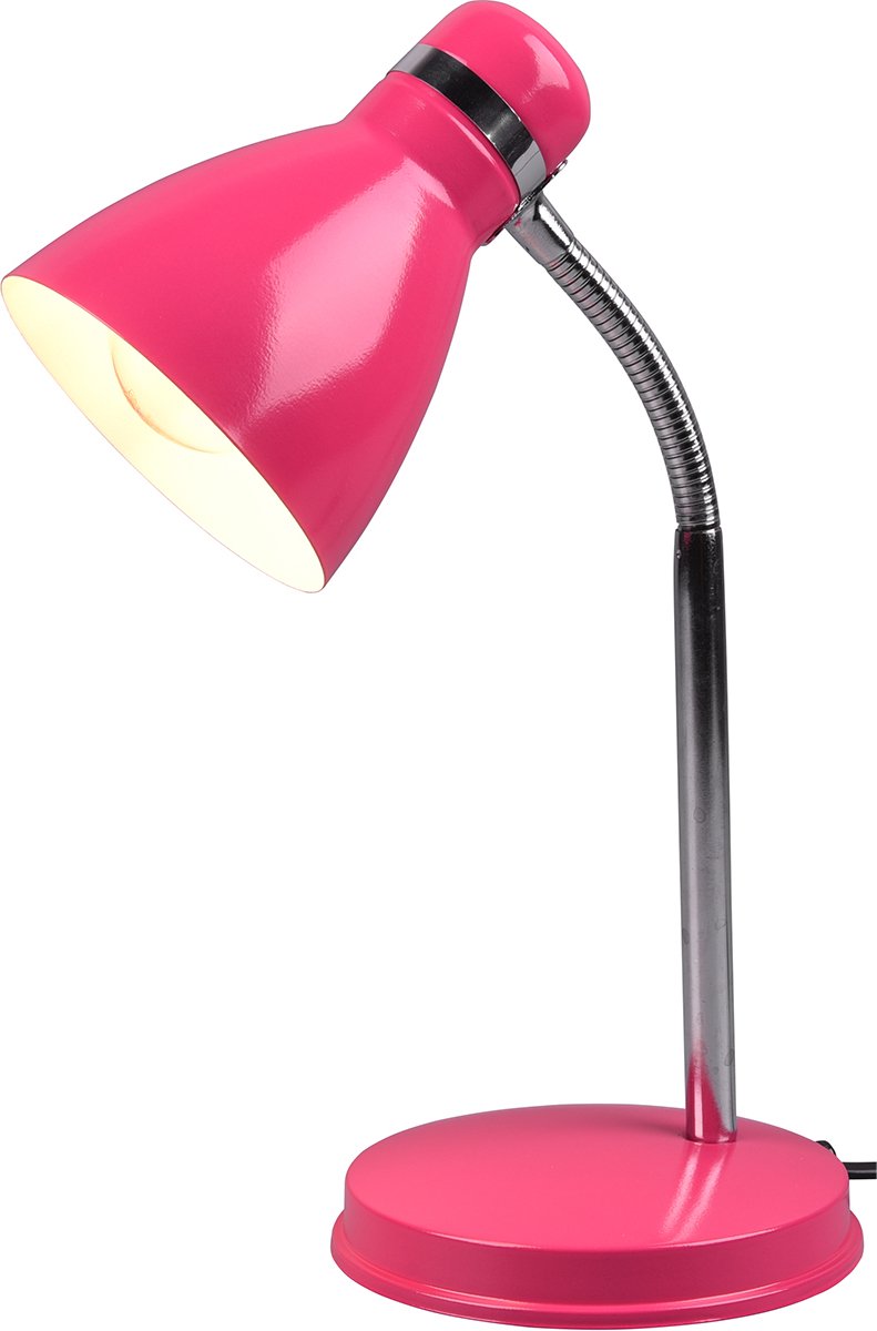 BES LED Led Bureaulamp - Tafelverlichting - Trion Himaya - E27 Fitting - Rond - Mat - Aluminium - Roze
