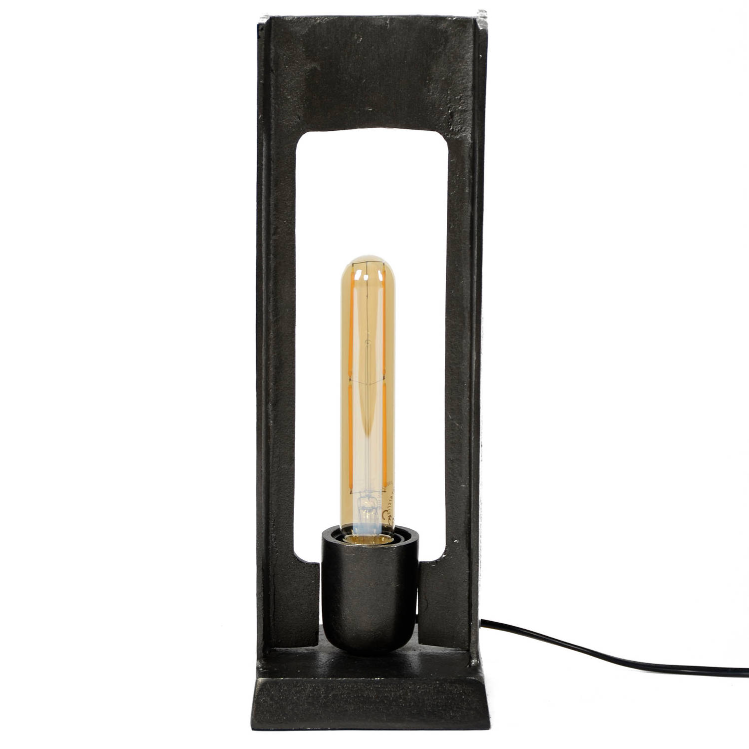 Hoyz - Tafellamp H-profiel - Industriele Lamp - Grijs/ - Zwart