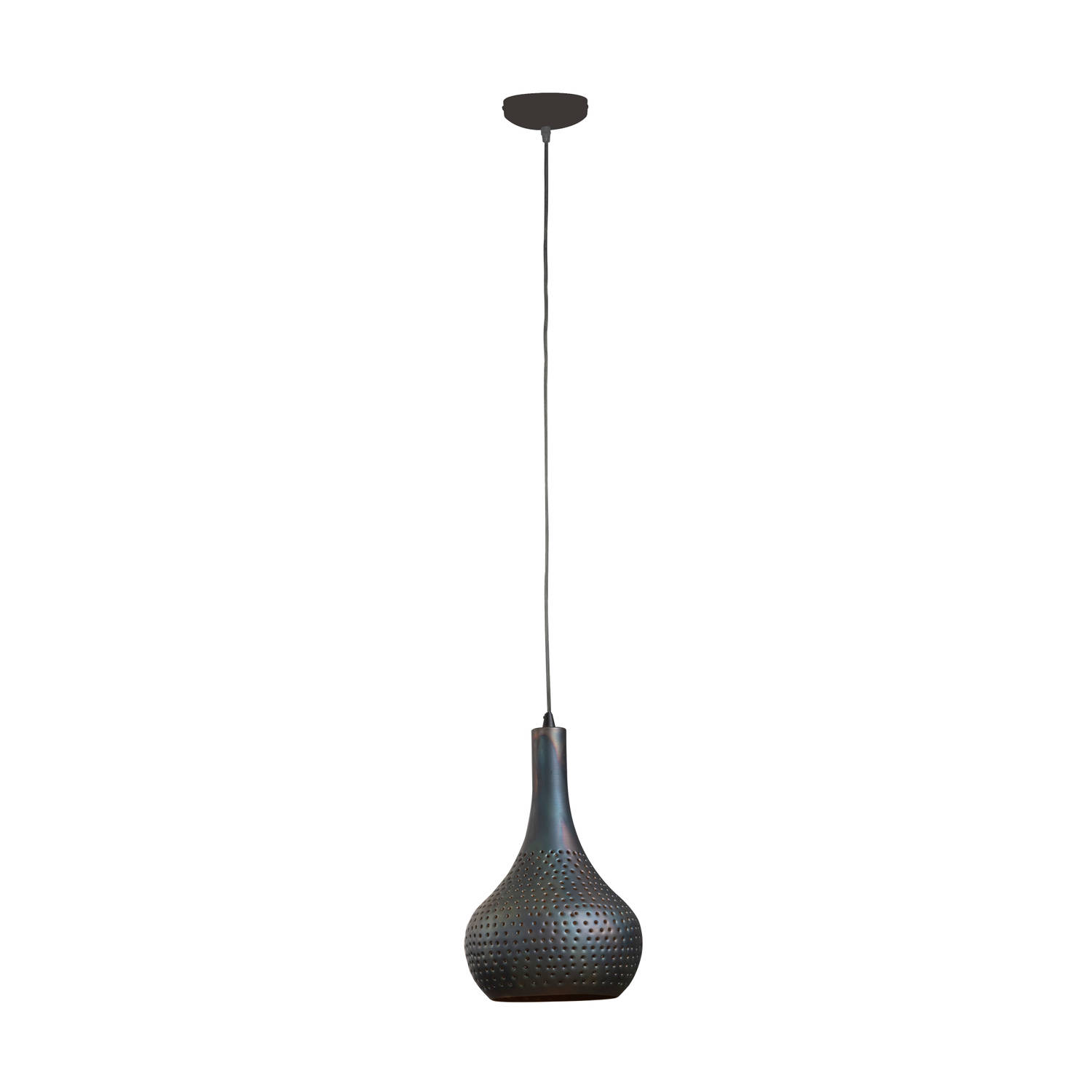 Hoyz - Hanglamp Industry Concrete - Kegelvorm - Zwart Bruin - 25x25x150 - Grijs