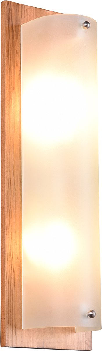 BES LED Led Wandlamp - Wandverlichting - Trion Palan - E27 Fitting - 2-lichts - Rechthoek - Mat - Hout - Bruin