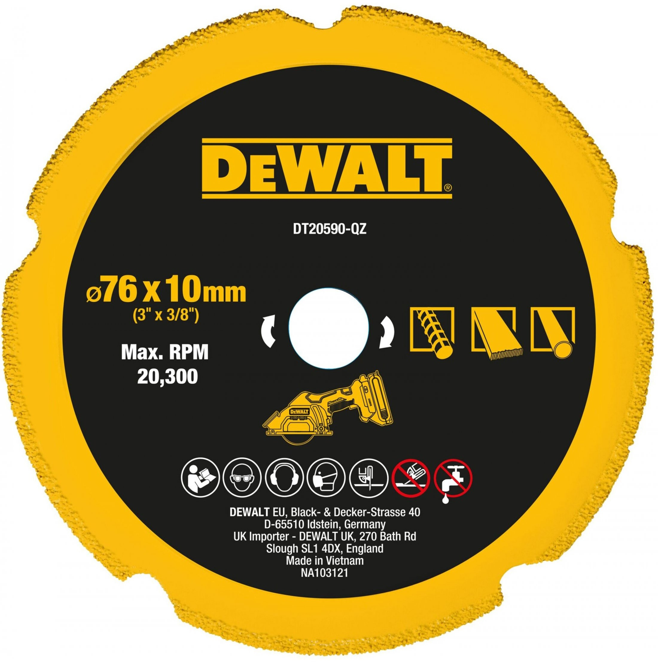 DeWalt DT20590-QZ Diamantblad | Multimateriaal | 76 x 20 mm