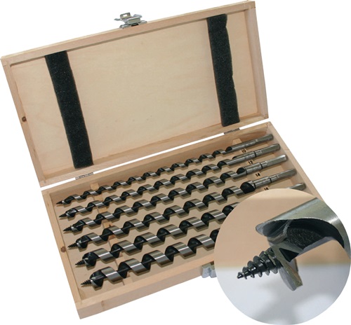 Slangenboren-set | 8-delig | lengte 320 mm | 6-20 mm | in houten cassette - 4000863253