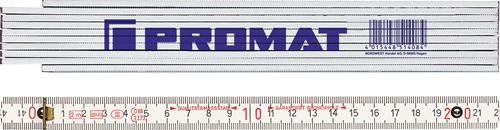 Duimstok | lengte 2 m | mm/cm EG III | beukenhout wit - 4000853076