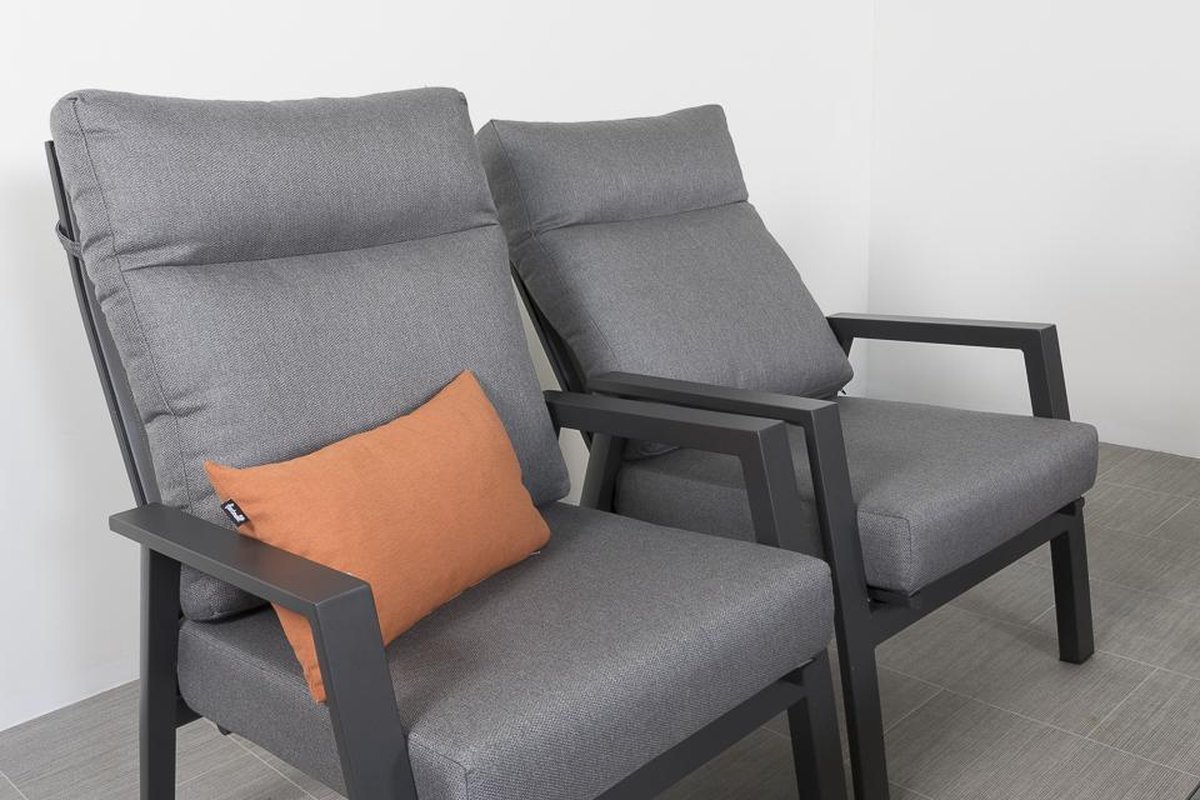 Vdg Azoren Loungestoel Verstelbaar - Antraciet - Grijs