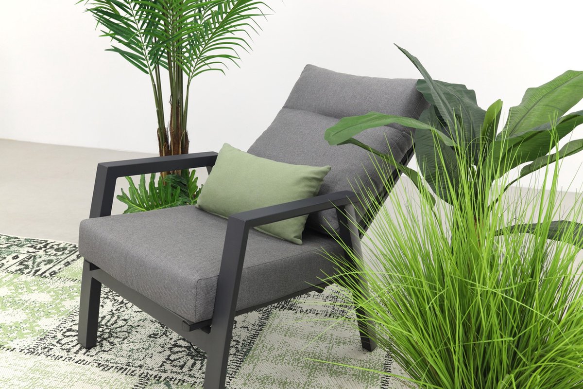 Vdg Azoren Loungestoel Verstelbaar - Antraciet - Grijs