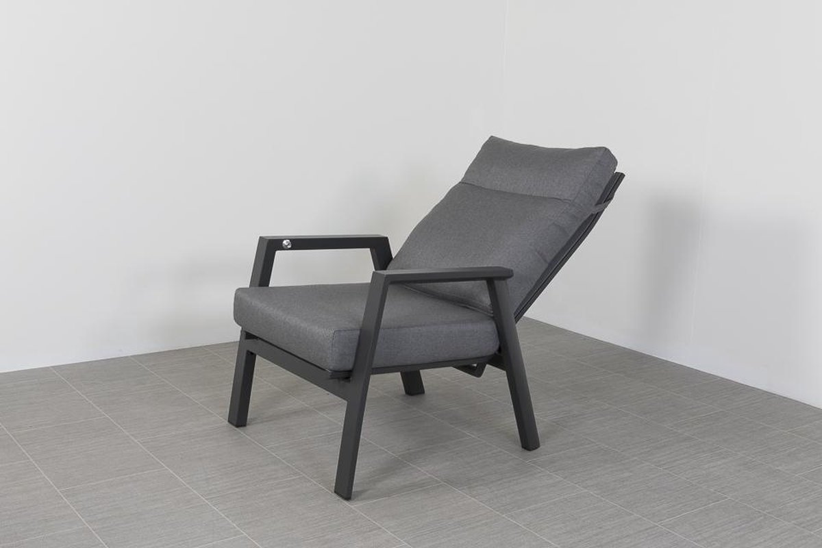 Vdg Azoren Loungestoel Verstelbaar - Antraciet - Grijs