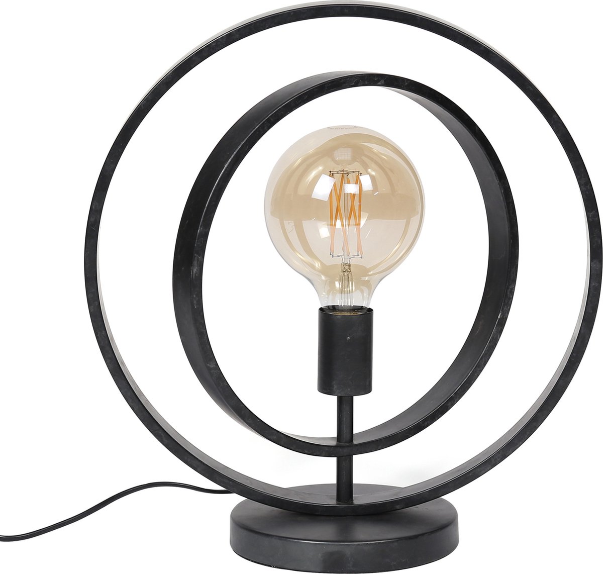 Hoyz - Tafellamp Industrieel - Draaiende Tafellamp Van Metaal - Vintage - Zwart - Grijs