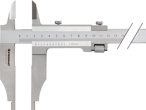 Werkplaatsschuifmaat | DIN 862 | 800 mm | met meetpunten | snavellengte 150 mm - 4000851138