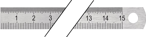 Stalen liniaal | lengte 150 mm | staal buigzaam | verdeling B = mm/1/2 mm - 4000858760