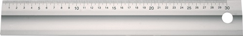 Liniaal | lengte 300 mm | aluminium met handvatrand | dwarsdoorsnede 50 x 5 mm - 4000858736
