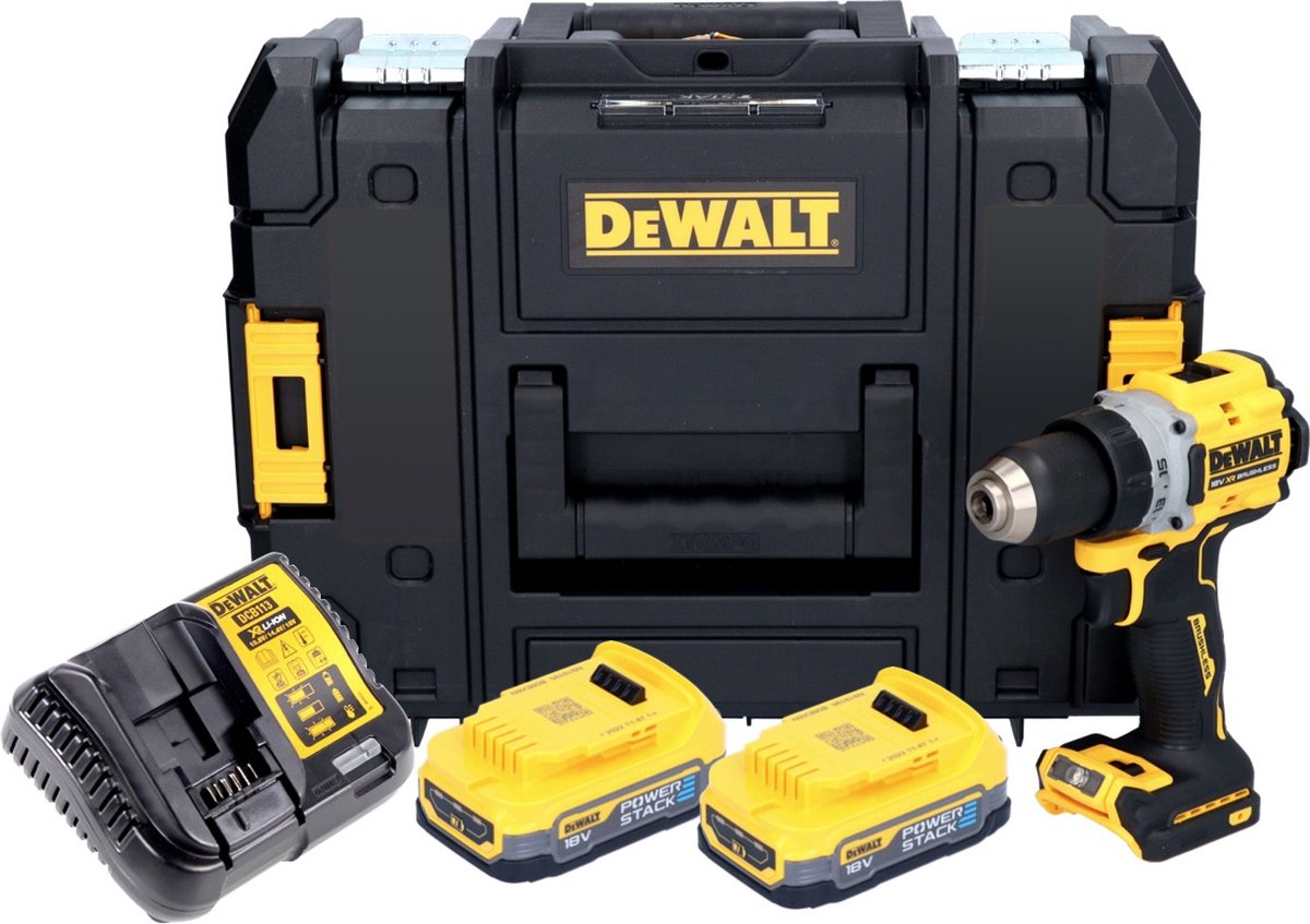 DeWalt DCD800E2T-QW Accu Klopboormachine | 18V XR | 2 x 18V Powerstack accu + Oplader | In Tstak
