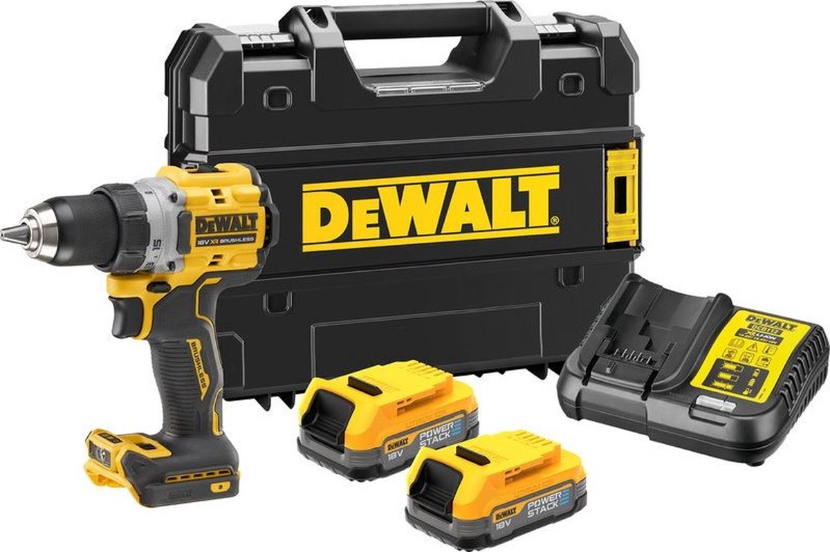 DeWalt DCD800E2T-QW Accu Klopboormachine | 18V XR | 2 x 18V Powerstack accu + Oplader | In Tstak