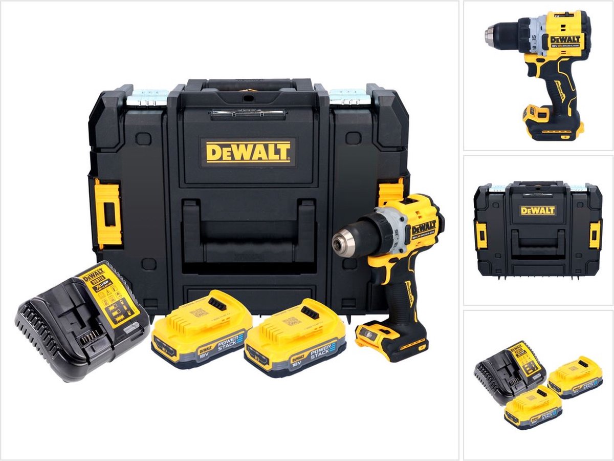 DeWalt DCD800E2T-QW Accu Klopboormachine | 18V XR | 2 x 18V Powerstack accu + Oplader | In Tstak