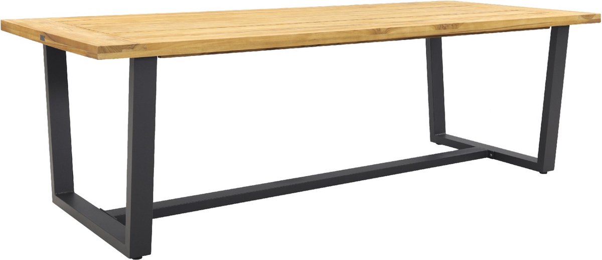Barista - Antraciet/murano Teak - 240x100 Cm. - Tuinset 7-delig - Grijs