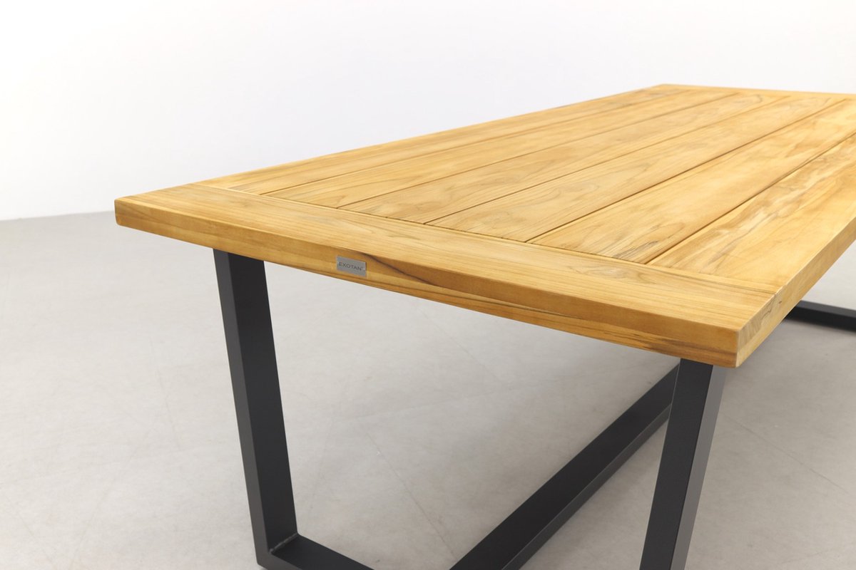 Barista - Antraciet/murano Teak - 240x100 Cm. - Tuinset 7-delig - Grijs