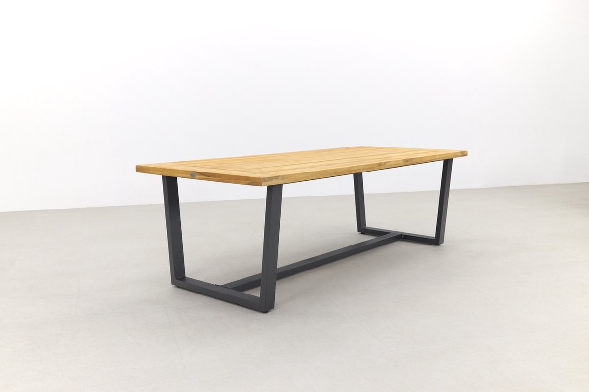 Barista - Antraciet/murano Teak - 240x100 Cm. - Tuinset 7-delig - Grijs