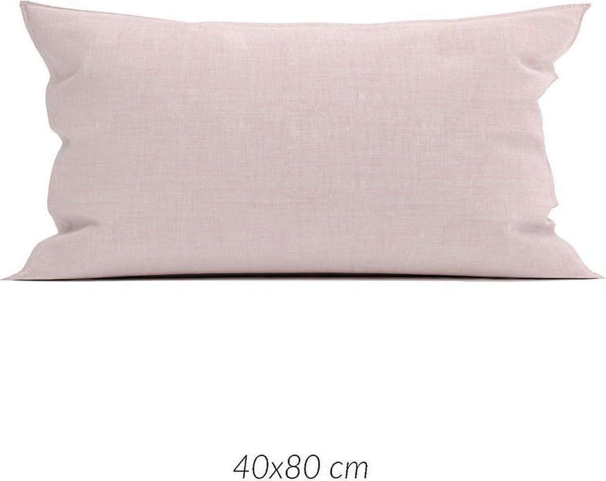 Zo Home Lino Kussensloop Linnen Look - Shell Nude 40x80cm - Roze