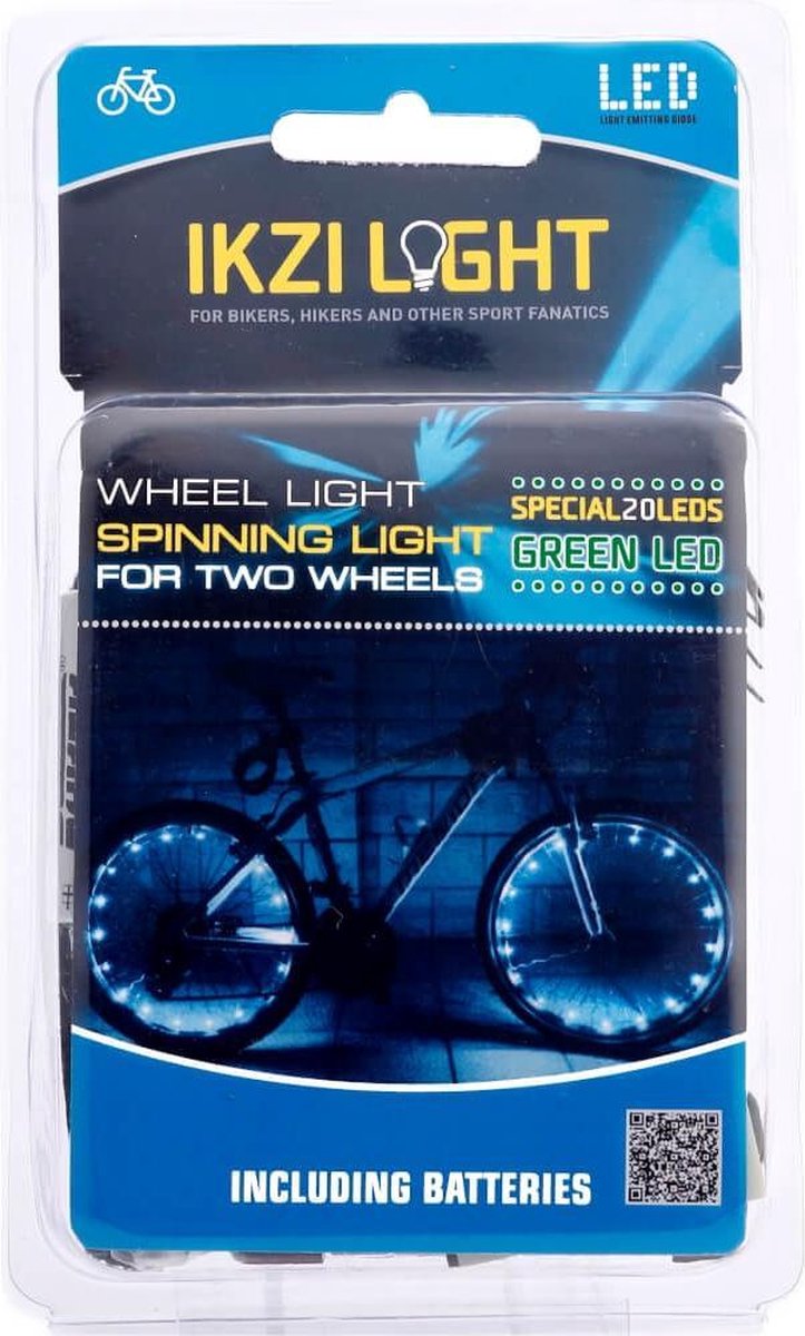 IKZI Light wiellicht Spinning light 20 led batterij - Groen