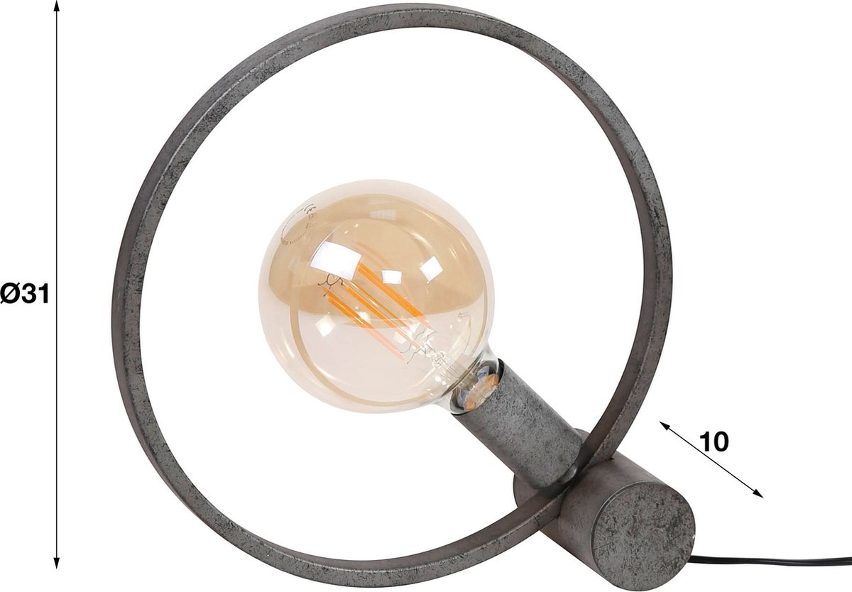 Hoyz - Tafellamp Circular - Ø30 Lamp/zwart - Grijs