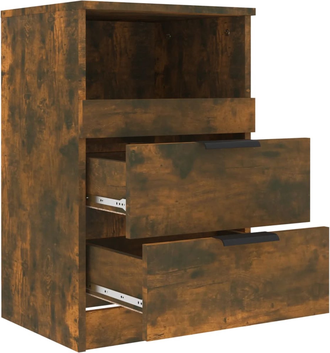 Vidaxl Nachtkastjes 2 St Bewerkt Hout Gerookt Eikenkleurig - Bruin