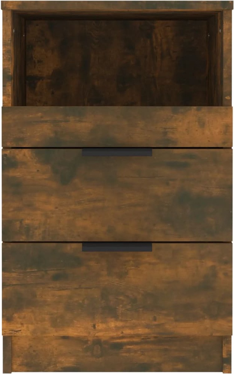 Vidaxl Nachtkastjes 2 St Bewerkt Hout Gerookt Eikenkleurig - Bruin